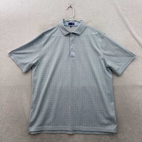 Stitch Polo Shirt Mens L Blue Golf Performance Geometric Athletic - Picture 1 of 8